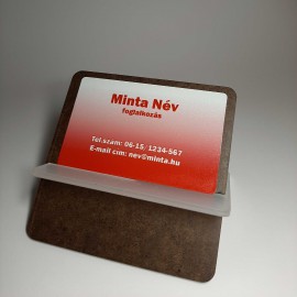 Pirosas hátterű fém névjegykártya